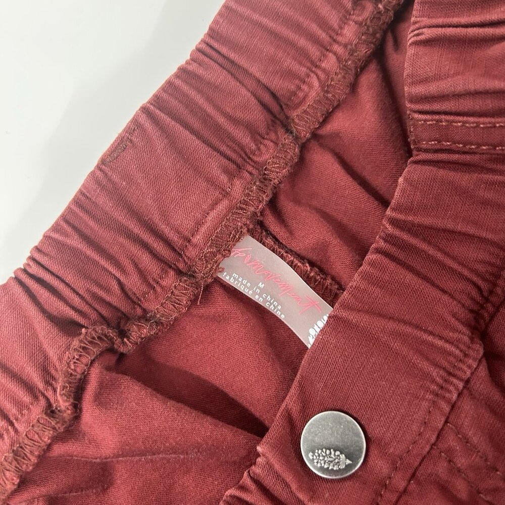 Free People Movement Baggy‎ Cargo Utility Pants Women’s Size Medium Red - Picture 4 of 12